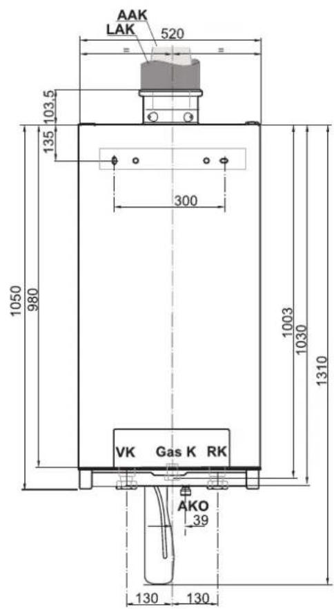 BUDERUS Logamax plus GB162-65 - Abmessungen - 2