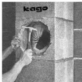 Kago Munchen - Schamotteöffnung ausschneiden (oder ausbohren) - 2