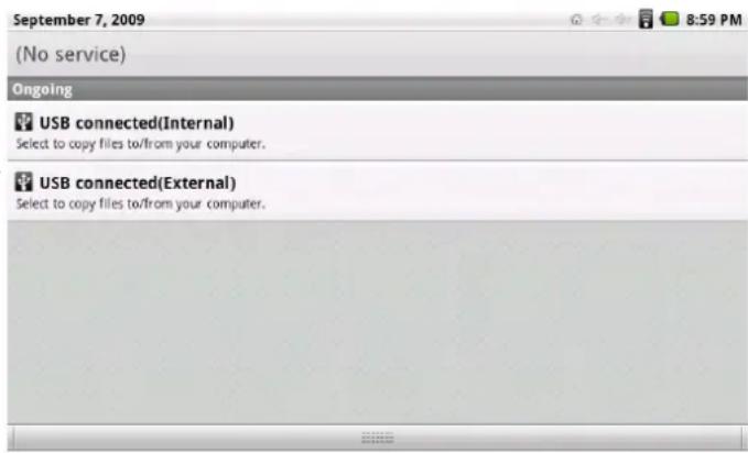 COBY MID7015-4G - When your tablet is connected, a USB icon will appear in the Notification bar. - 1