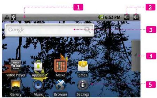 COBY MID7015-4G - Home Screen at a Glance - 1