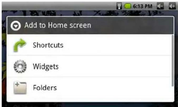 COBY MID7015-4G - Adding Widgets and Icons - 1