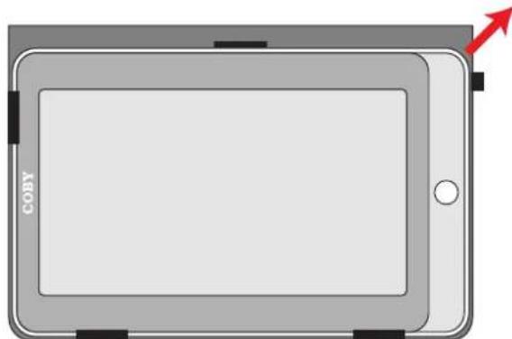 COBY MID7015-4G - To remove the tablet from the case: - 3