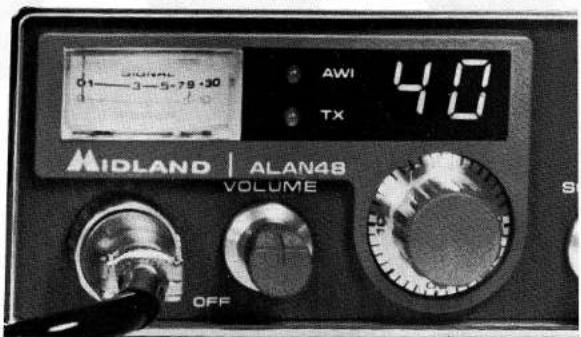 01—3—5—79—30 AWI 40 TX MIDLAND | ALAN48 VOLUME OFF