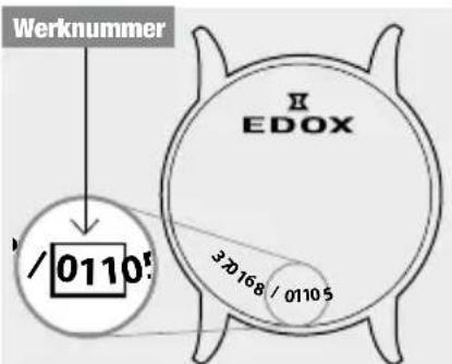 Werknummer /0110 37168 / 01105 EDOX