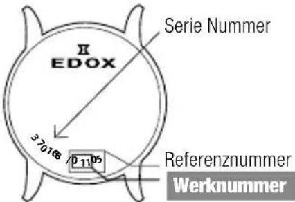 EDOX 37018 0 11 05 Serie Nummer Referenznummer Werknummer