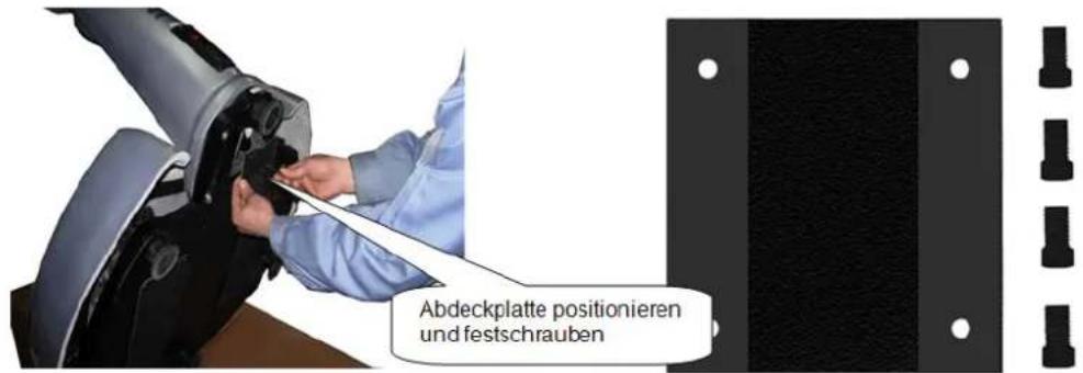 Abdeckplatte positionieren und festschrauben