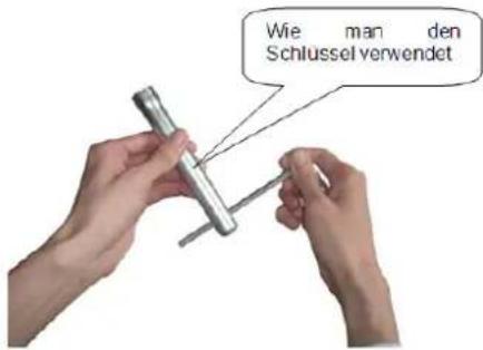 Wie man den Schlussel verwendet