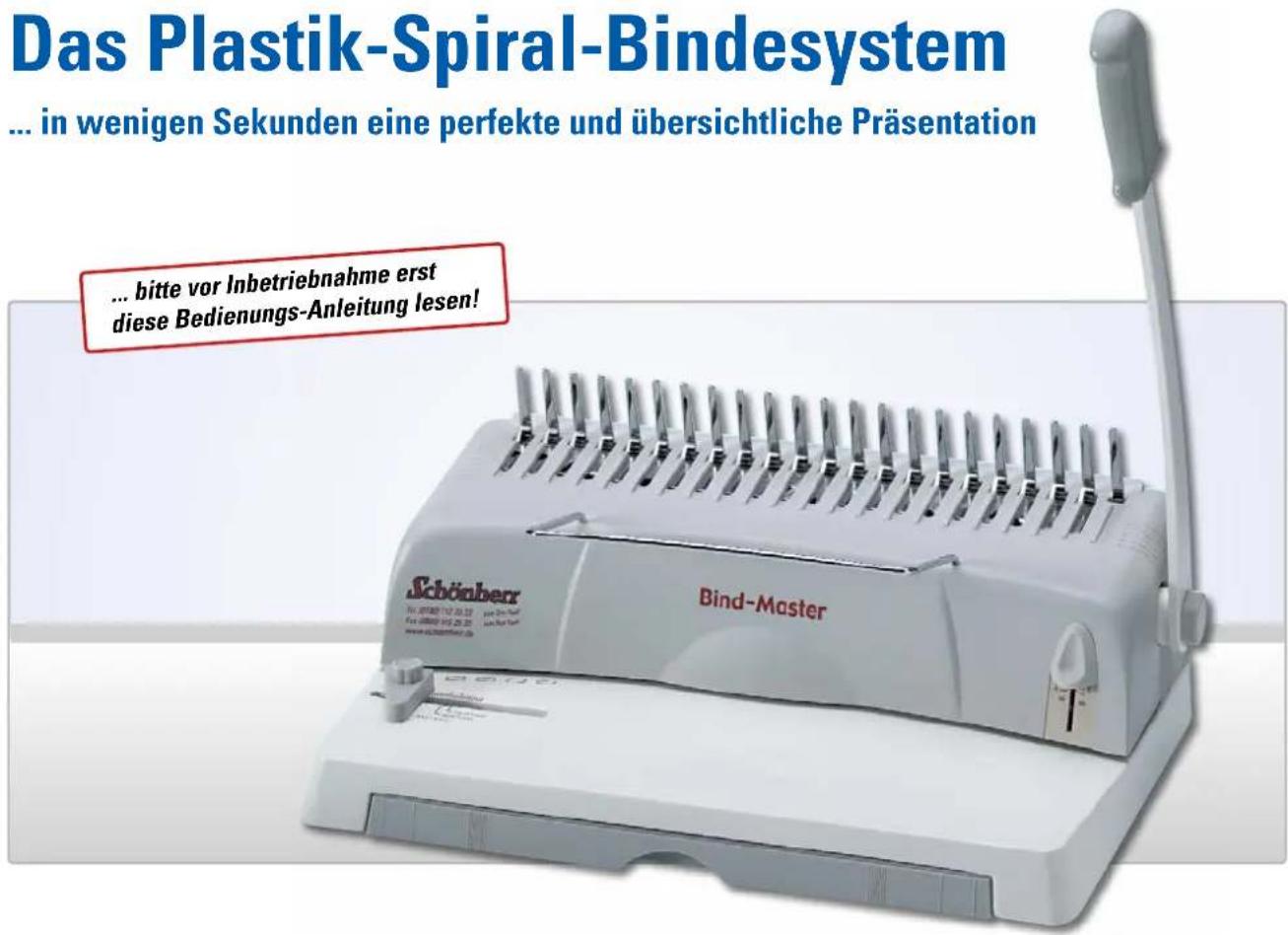 Schönherr Bind-Master - Das Plastik-Spiral-Bindesystem - 1