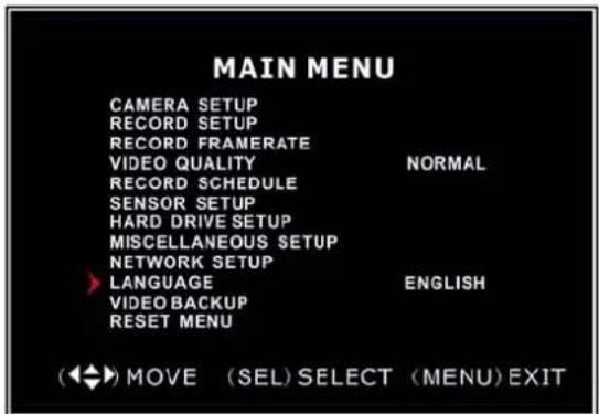 SKYTRONIC DVR 351.124 - Language - 1