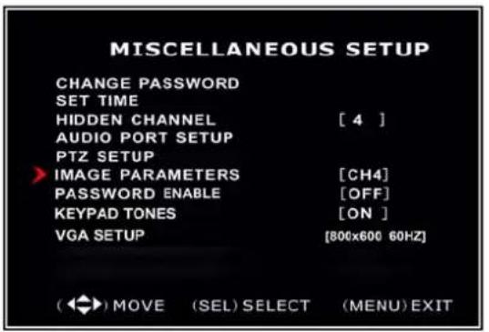 SKYTRONIC DVR 351.124 - Set up diversen - Beeld Parameters - 1