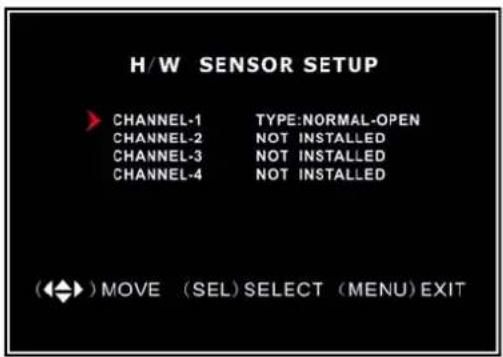 SKYTRONIC DVR 351.124 - H/W Sensor Setup - 1