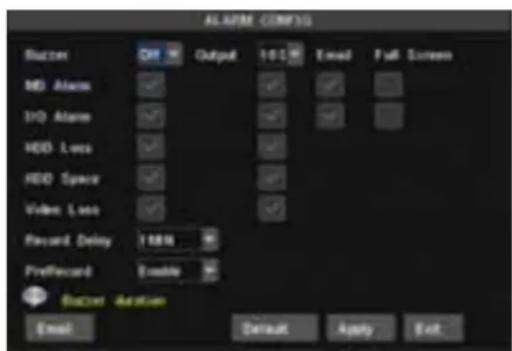 SKYTRONIC DVR 351.116 - Alarm Setup - 2