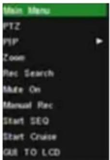 SKYTRONIC DVR 351.116 - Pop-up Menu - 1