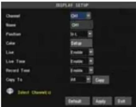 SKYTRONIC DVR 351.116 - Display setup - 1