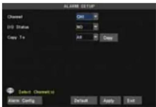 SKYTRONIC DVR 351.115 - Alarm Setup - 1