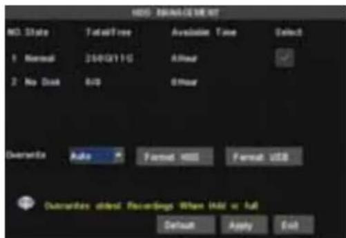 SKYTRONIC DVR 351.115 - HDD Management - 1