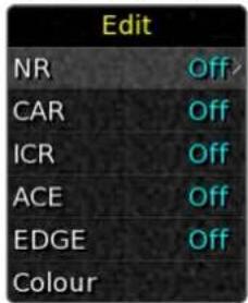 Edit NR Off CAR Off ICR Off ACE Off EDGE Off Colour