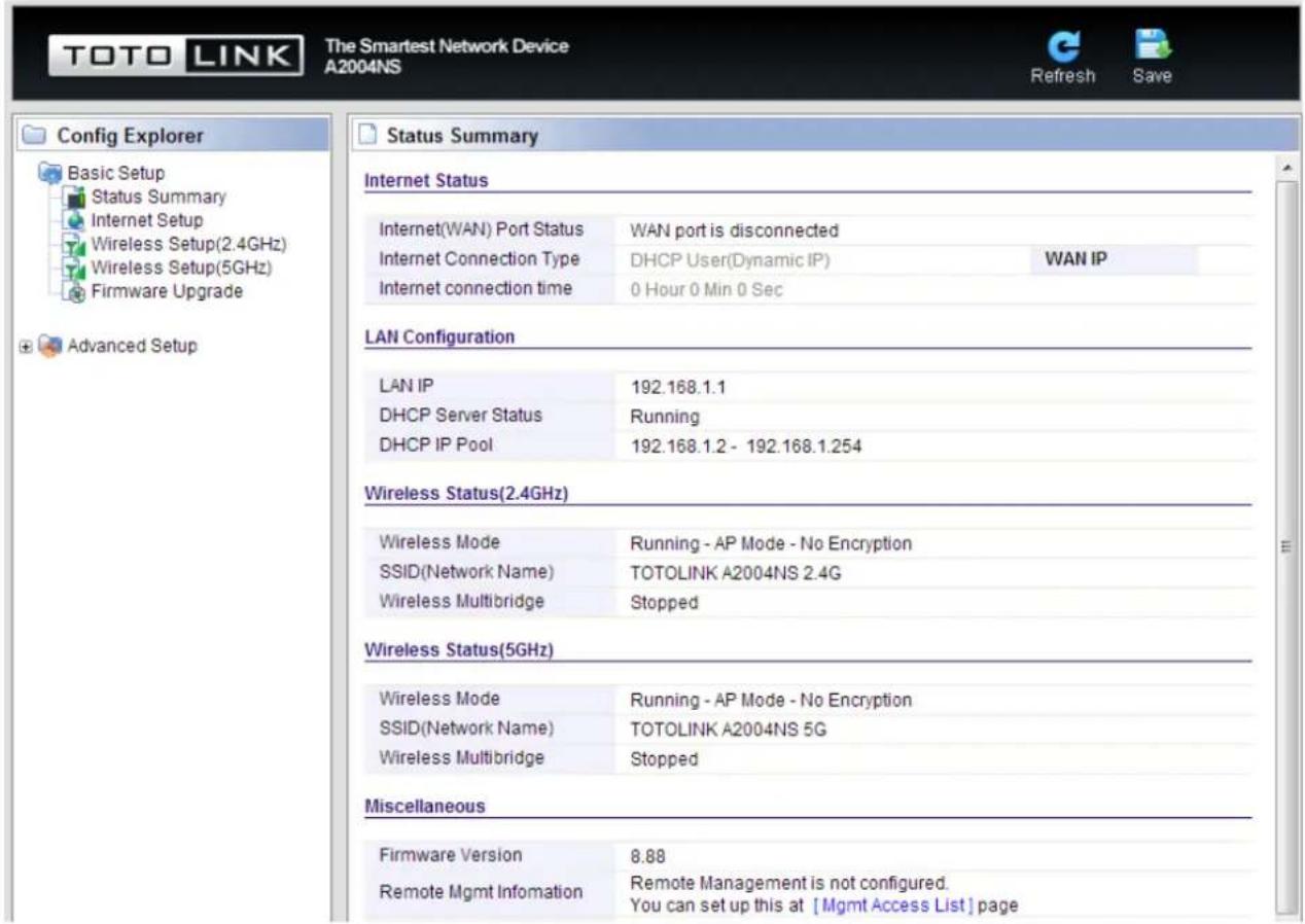 Totolink A2004NS - Login Web Interface - 4
