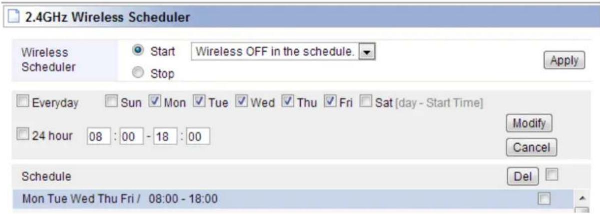 Totolink A2004NS - Wireless Scheduler - 3