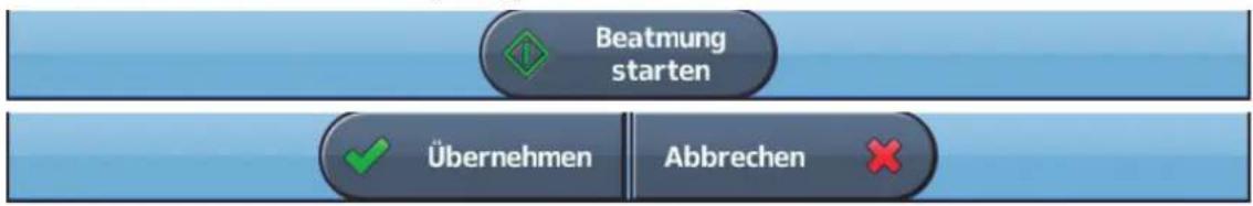 Beatmung starten Übernehmen Abbrechen