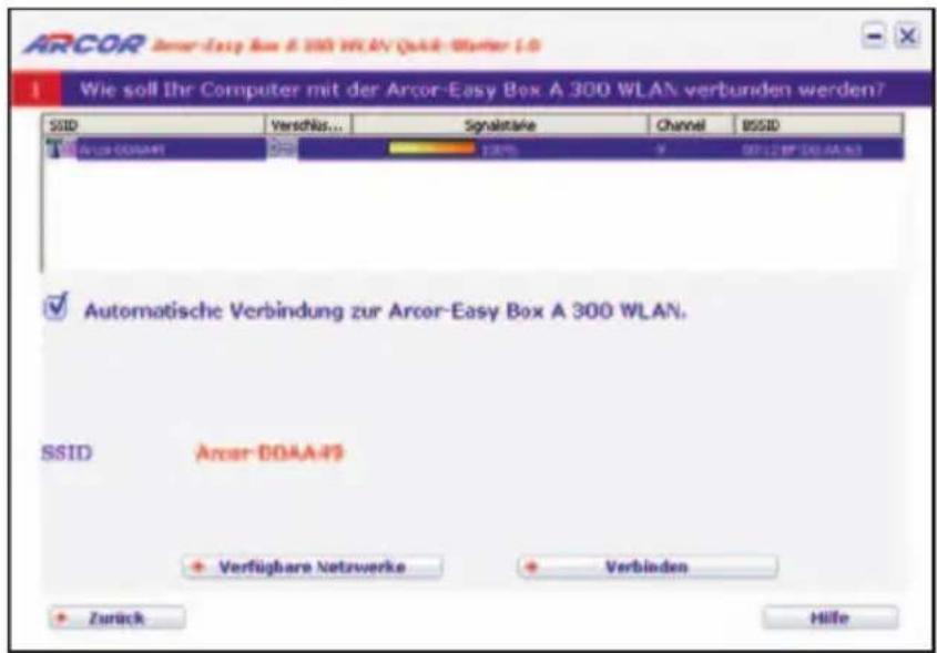 Arcor Easy Box A 300 WLAN - Quick-Starter - über eine drahtlose Verbindung / WLAN Die Quick-Starter Dialoge - 6