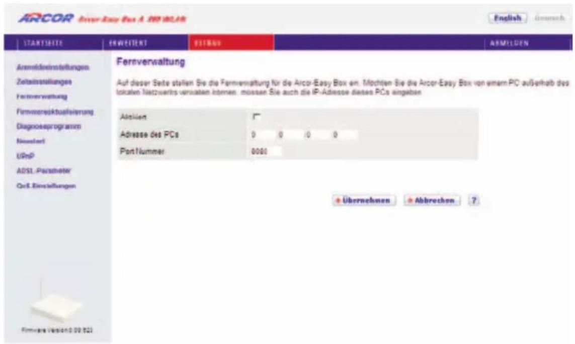 Arcor Easy Box A 300 WLAN - Fernverwaltung - 1