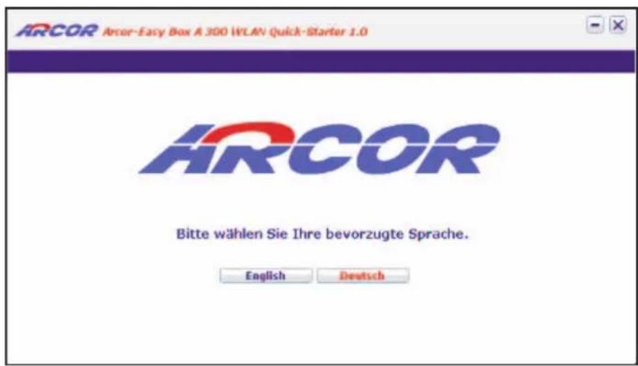 Arcor Easy Box A 300 WLAN - Quick-Starter - über eine kabelgebundene Verbindung Die Quick-Starter Dialoge - 1