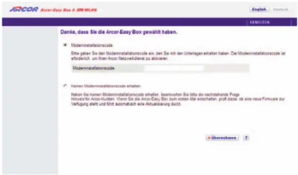 Arcor Easy Box A 300 WLAN - Hinweis: - 1