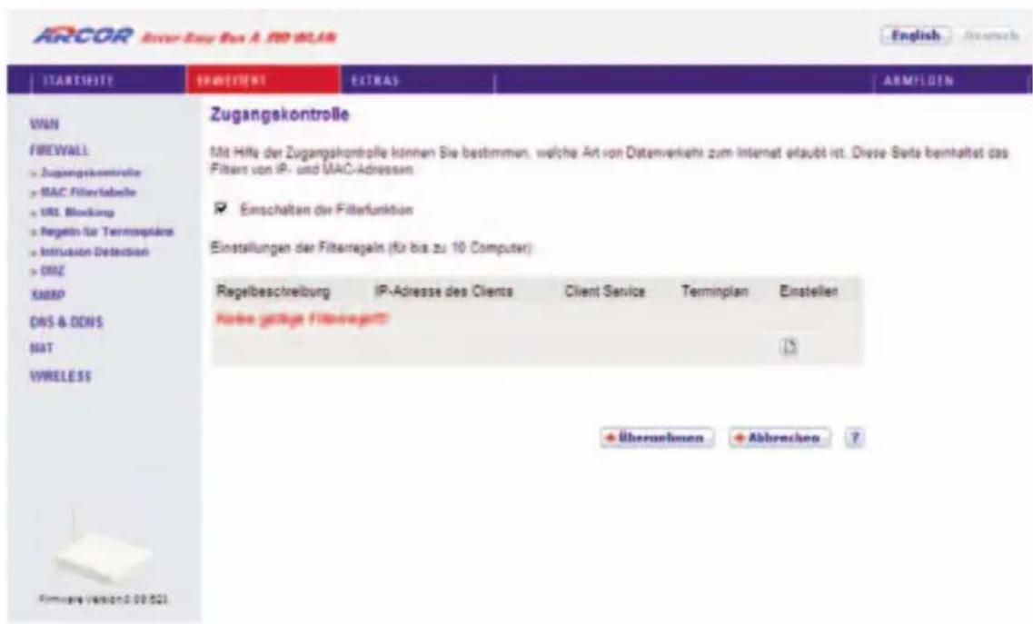 Arcor Easy Box A 300 WLAN - Zugangskontrolle - 1