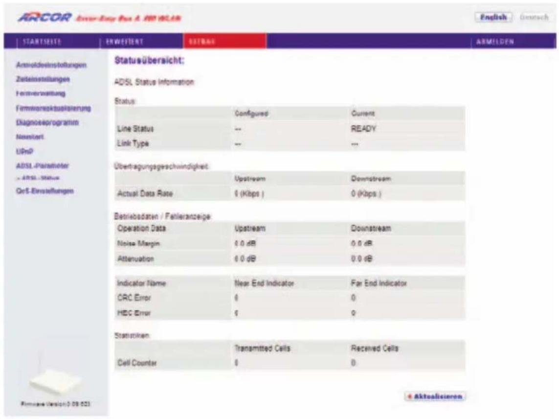 Arcor Easy Box A 300 WLAN - 774400ADSL - Statusübersicht - 1