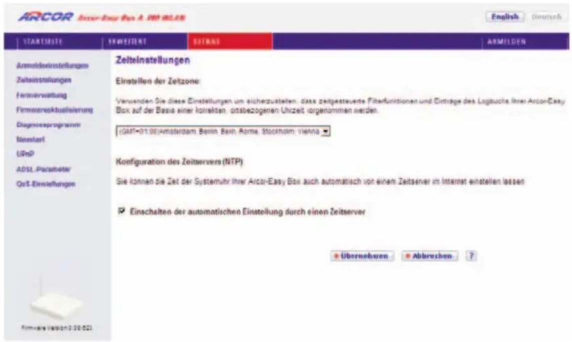 Arcor Easy Box A 300 WLAN - 773333Zeiteinstellungen - 1