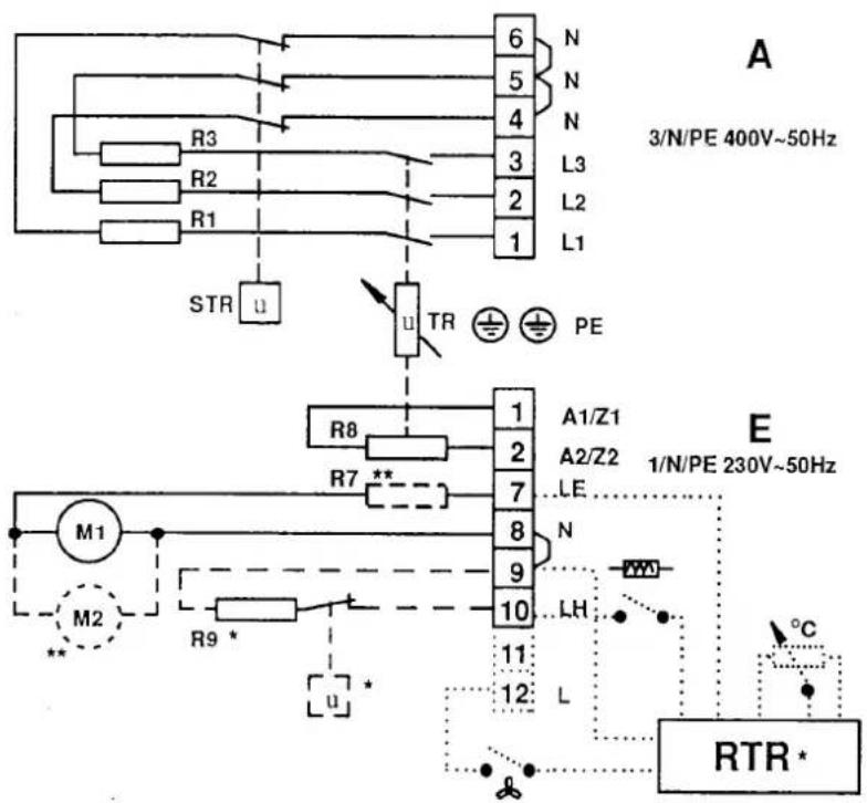 DIMPLEX VN40 - Elektrischer Anschluß VNM 30, VNM 40, VFM 75 - 1