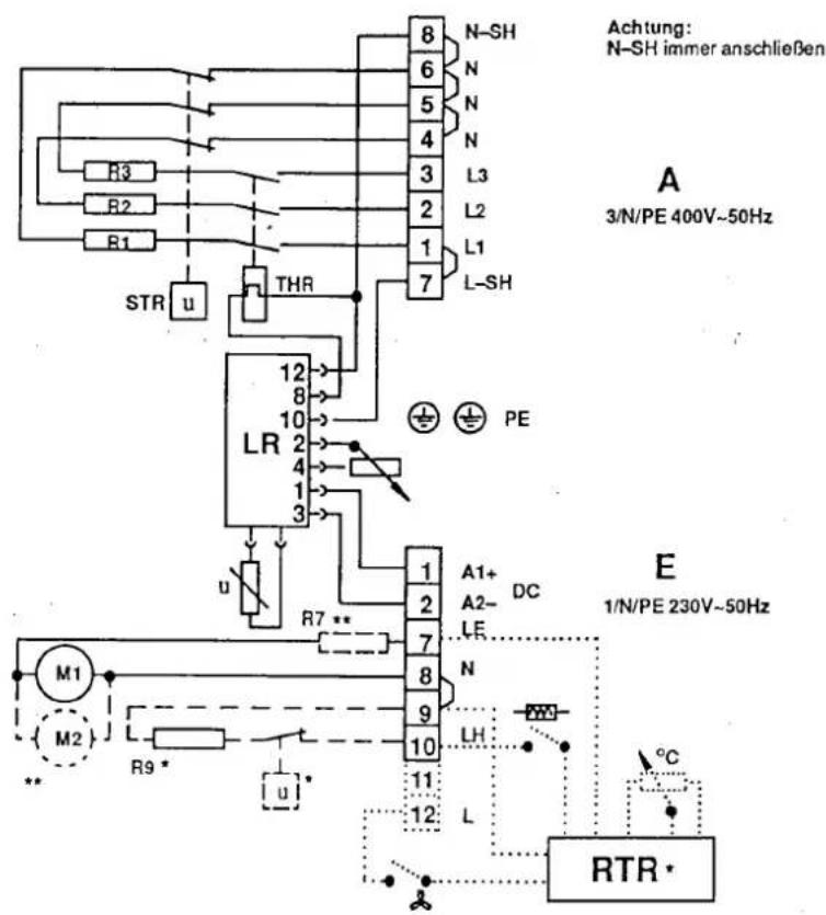 DIMPLEX VF60HY - Elektrischer Anschluß VF 20-HY ... VF 60-HY - 1