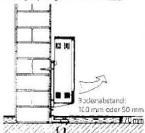 Bodenabstand: 100 mm oder 50 mm
