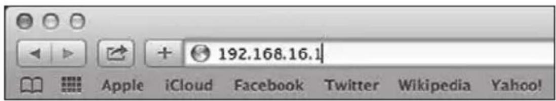 192.168.16.1 Apple iCloud Facebook Twitter Wikipedia Yahoo!