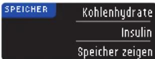 Bayer Contour XT - Eingabe von Kohlenhydraten über das Menü Speicher - 2