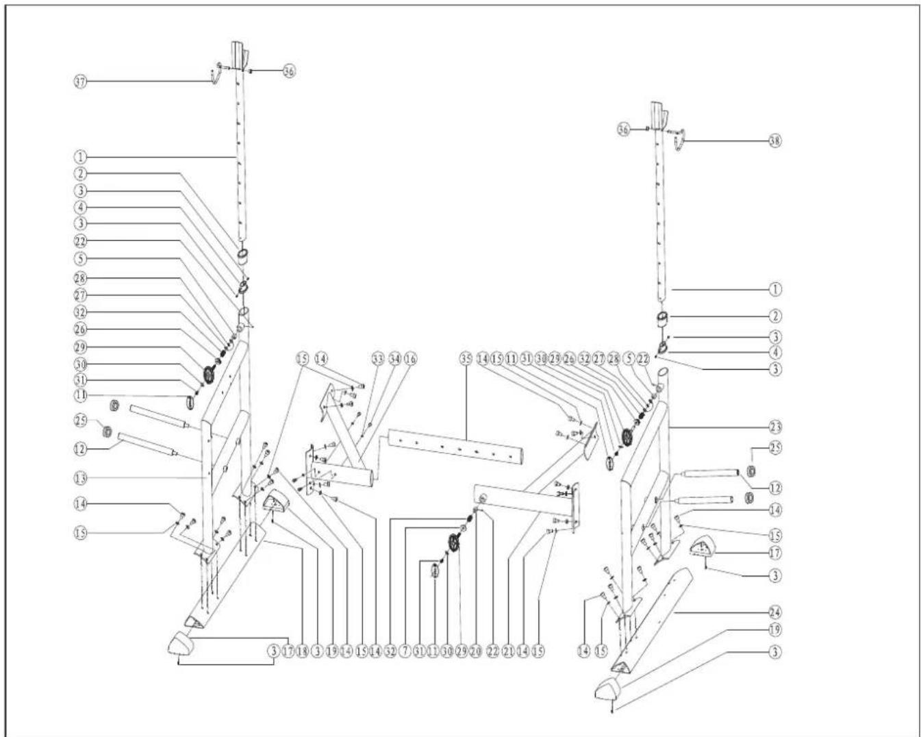 Finnlo Design Line Halterstation - / Explosiondrawing - 1