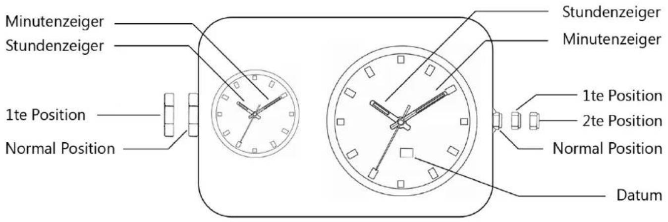 Detomaso Cortona - Dual Time (Zweite Zeitzone) mit Datum - 1