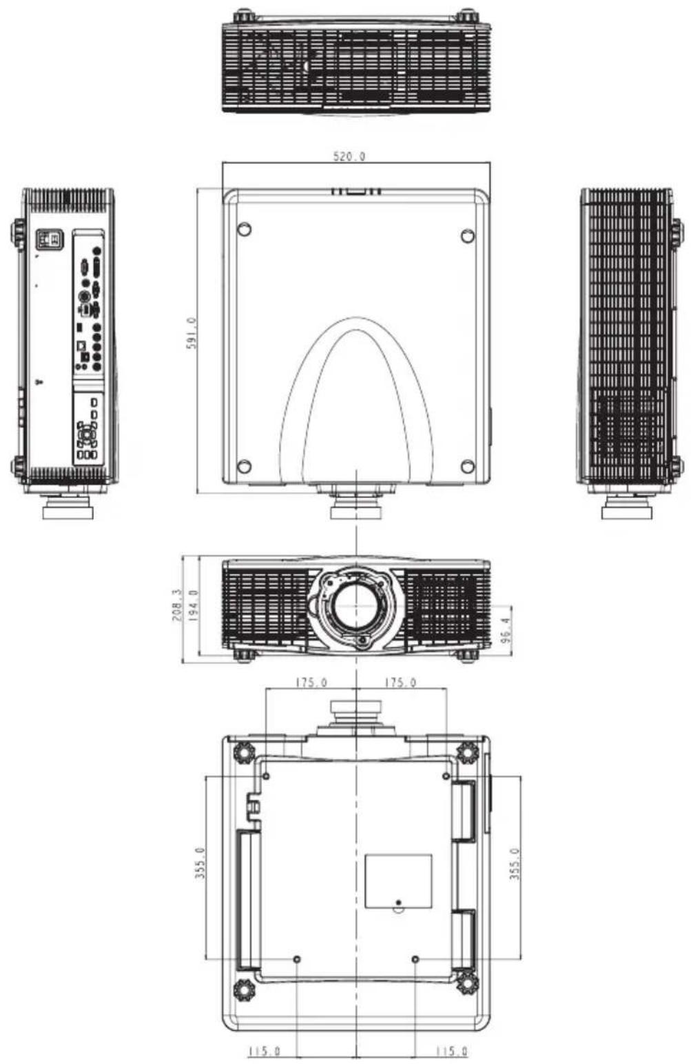 RICOH PJ KU12000 - Cabinet dimension - 1