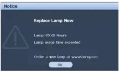 BENQ SU754 - Timing of replacing the lamp - 5