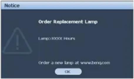 BENQ SU754 - Timing of replacing the lamp - 3
