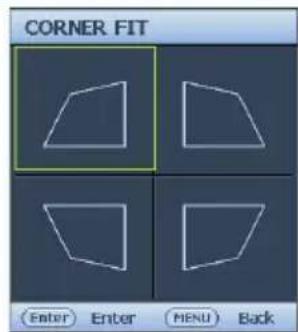 CORNER FIT Enter Enter MENU Back