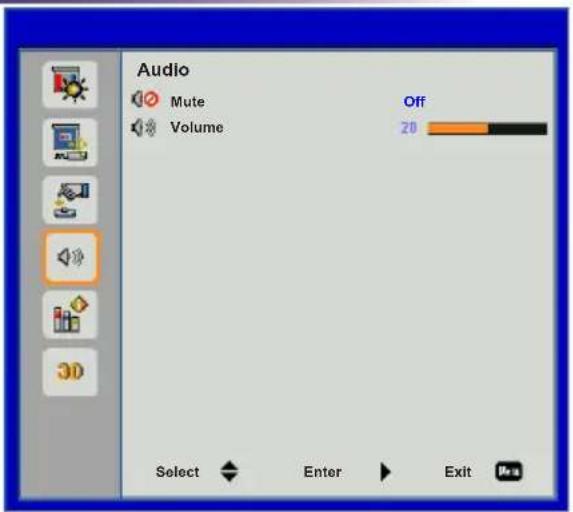 Audio Mute Volume Off 20 Select Enter Exit