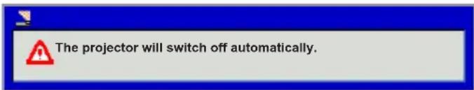 The projector will switch off automatically.