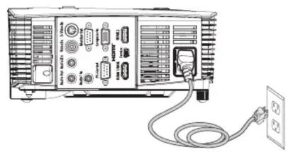 Diagram of a computer rack with labeled ports and connected cable, showing internal components and connections.