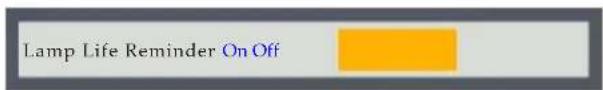 Lamp Life Reminder On Off