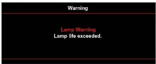 Warning Lamp Warning Lamp life exceeded.