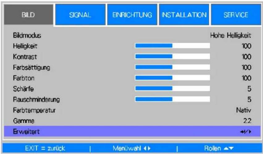 VIVITEK DX6731 - OSD-Bedienung – BILD - 1