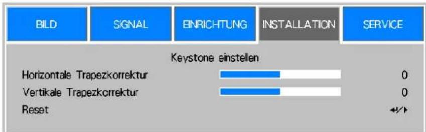 VIVITEK DX6731 - Keystone einstellen - 1