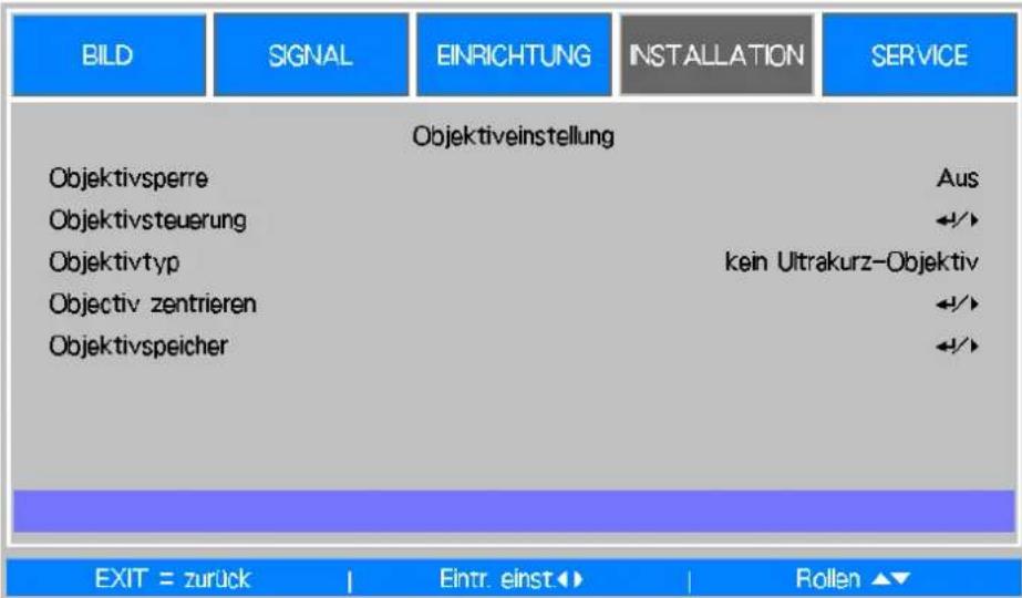 VIVITEK DX6731 - Objektiveinstellung - 1